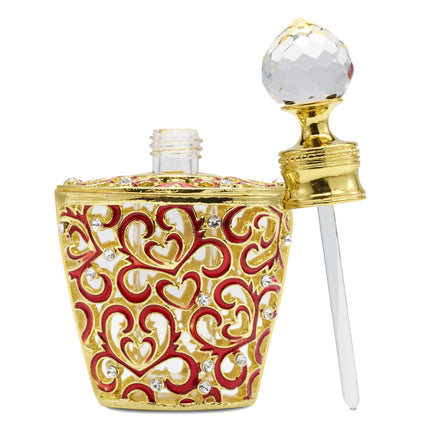 Custom Filled Vanity Perfume Bottle with Crystal Top Applicator - Festive Red 10ML