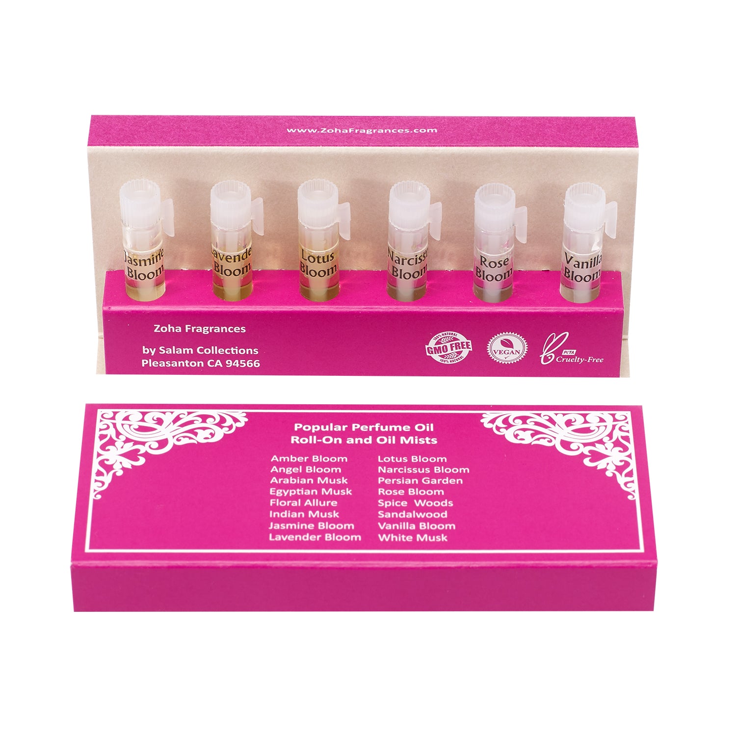 Perfume Oil Sampler - 6 Perfume Samples in 1ml Vials (Half Filled) by Zoha Fragrances