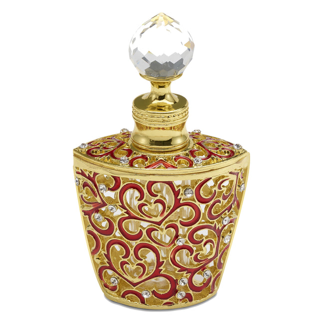 Custom Filled Vanity Perfume Bottle with Crystal Top Applicator - Festive Red 10ML