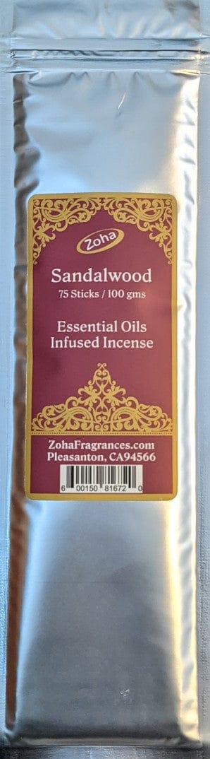 Essential Oil Infused (One Hour) Incense Sticks, 100 grams / 75 sticks