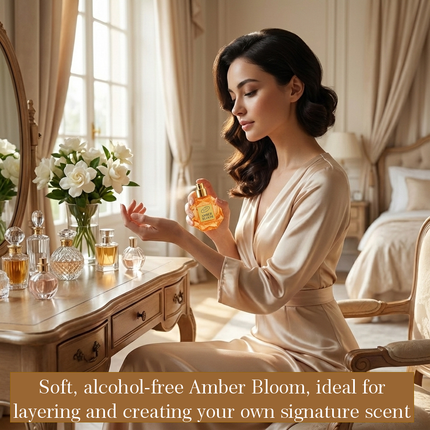 Amber Bloom Perfume for Women and Men, Alcohol Free Perfume and Layering Oil