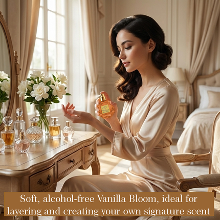 Vanilla Bloom Perfume for Women and Men, Alcohol Free Perfume and Layering Oil