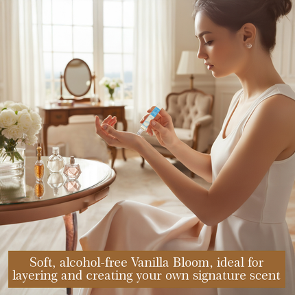 Vanilla Bloom Perfume for Women and Men, Alcohol Free Perfume and Layering Oil