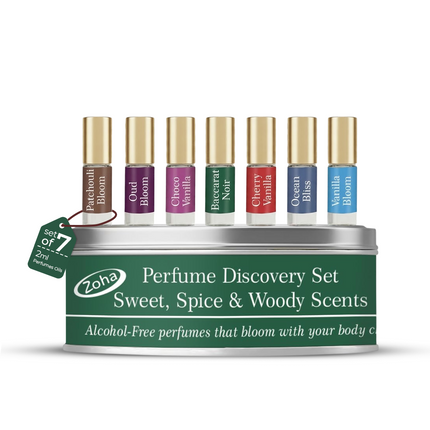 Perfume Discovery Set - Sweet, Spice & Woody  Alcohol-free Perfume and Layering Oil