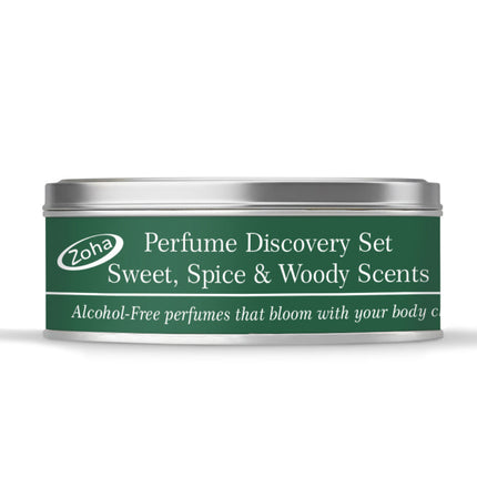 Perfume Discovery  Set - Sweet, Spice & Woody Perfumes, Set of Seven Perfumes