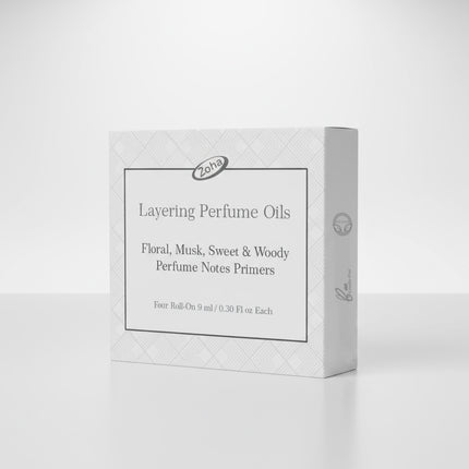 Perfume Layering Primer - Set of Four Perfume layering Oil Rollers with Soft Scents