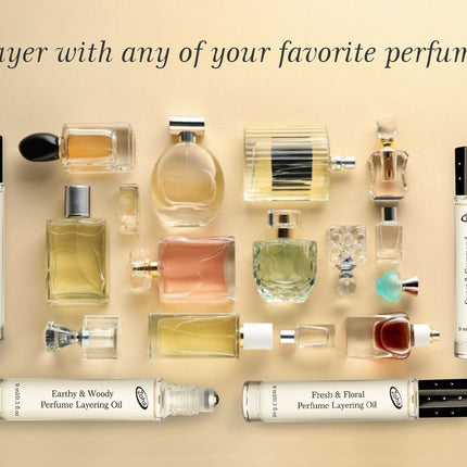 Perfume Layering Primer - Set of Four Perfume layering Oil Rollers with Soft Scents