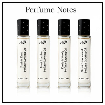Perfume Layering Primer - Set of Four Perfume layering Oil Rollers with Soft Scents